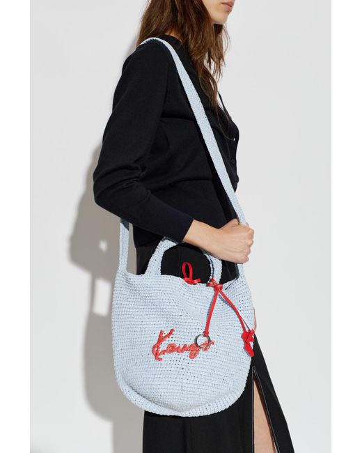 KENZO Blue Bag With Embroidered Logo