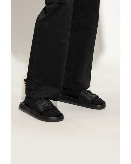 Versace White Rubber Slides for men