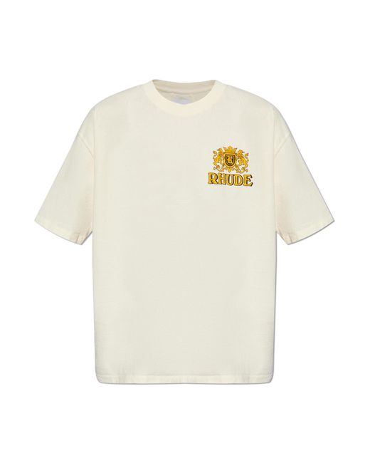 Rhude White Printed T-shirt, for men