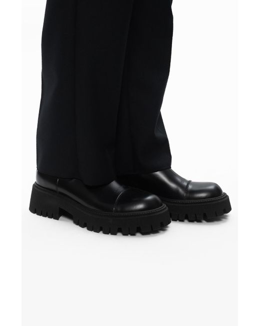 Balenciaga Leather 'tractor' Platform Chelsea Boots in Black for Men | Lyst