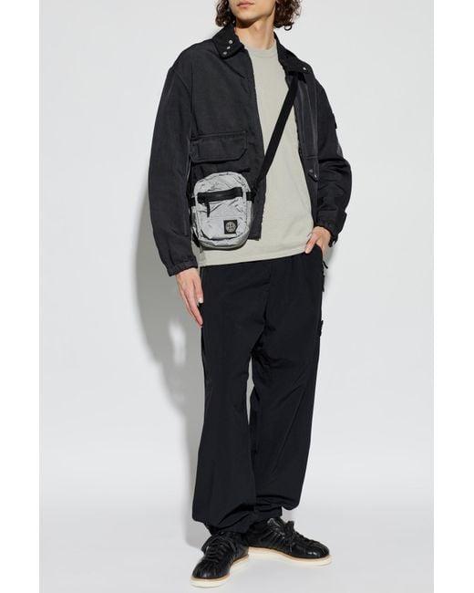 Stone Island Black Jacket With Patch for men