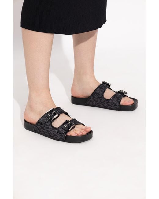 MICHAEL Michael Kors Black Slides 'Byers'