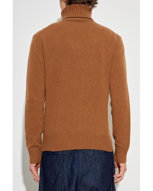 AMI Blue Turtleneck With Logo for men