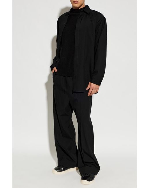 Jil Sander Black Wool Sweater With A Crew Neck for men