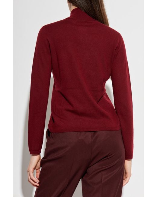 Max Mara Red Cashmere Turtleneck "Meana"