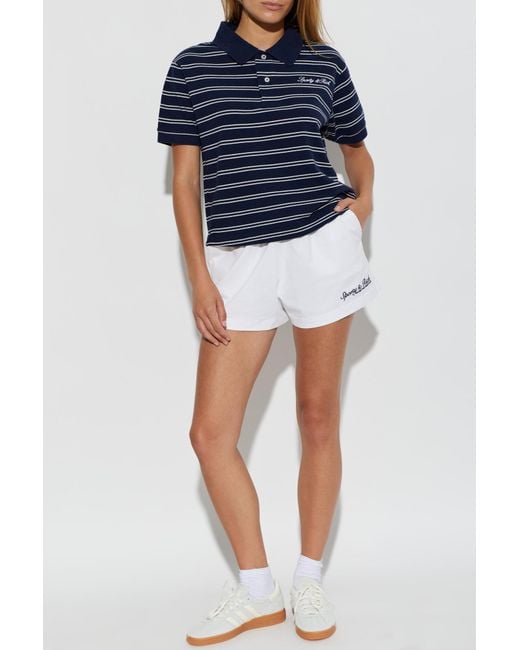 Sporty & Rich White Shorts With Logo