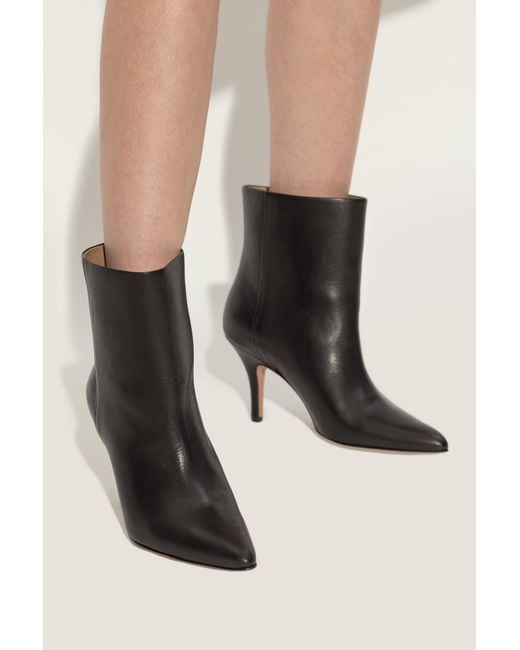 MM6 by Maison Martin Margiela Black Leather Ankle Boots With Heels