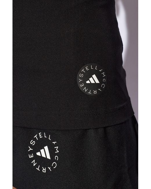 Adidas By Stella McCartney Black Tank Top With Logo,