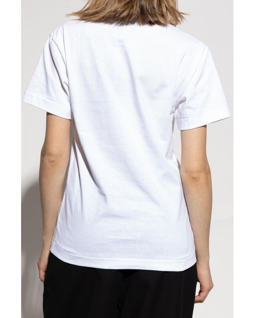 COMME DES GARÇONS PLAY White T-Shirt With Shimmering Sequins