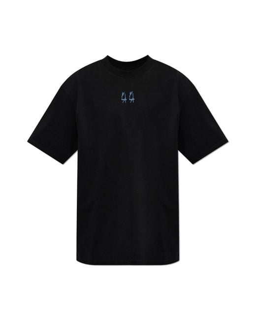 44 Label Group Black T-Shirt With Printed Logo for men