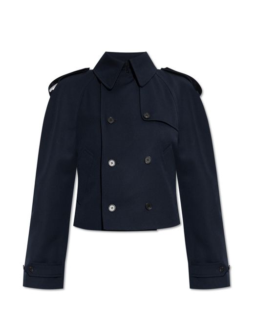 Alexander McQueen Blue Short Double-Breasted Jacket