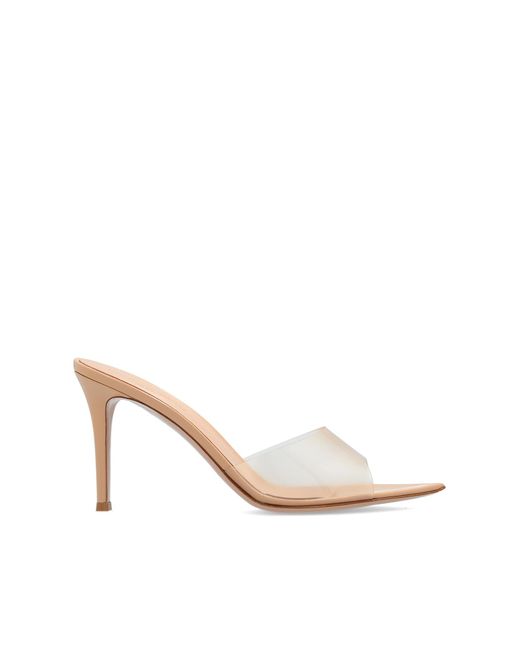 Gianvito Rossi White Heeled Mules Elle
