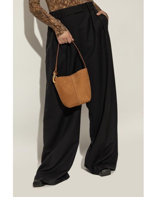 J.W. Anderson Black Shoulder Bag "Corner Small" Bucket Type