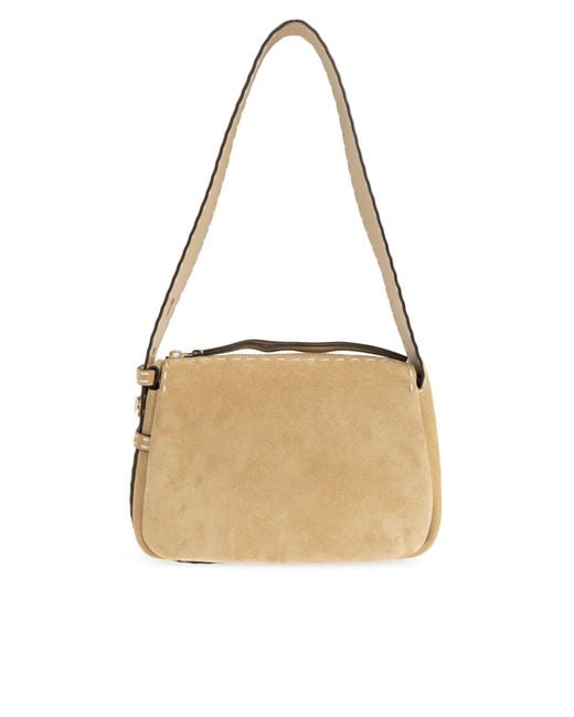 Tory Burch White Suede Shoulder Bag 'Romy Small'