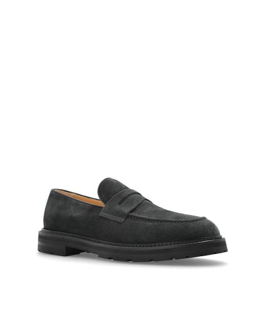 Eleventy Black Suede Loafers for men