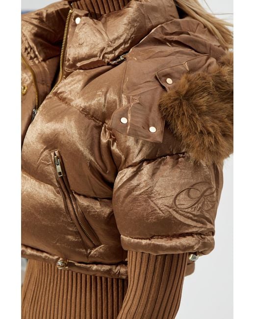 KNWLS Brown Short Padded Jacket 'Mabel'