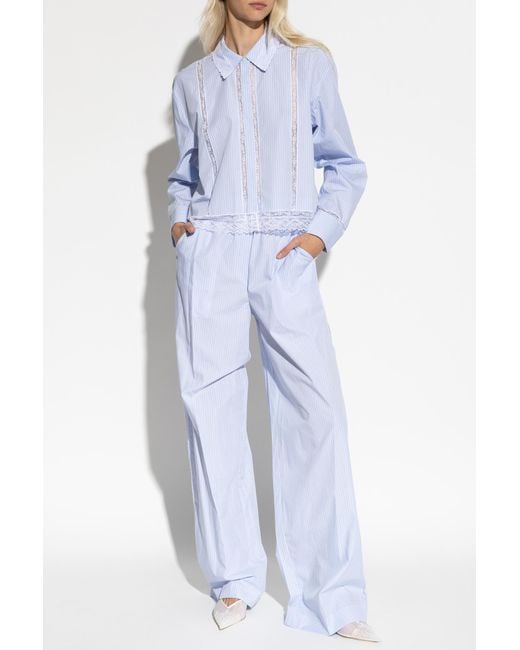 LoveShackFancy Blue "Helia" Trousers