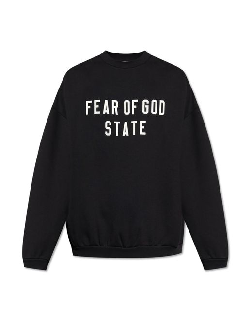 Fear Of God Black Sweatshirt With Embroidered Logo for men