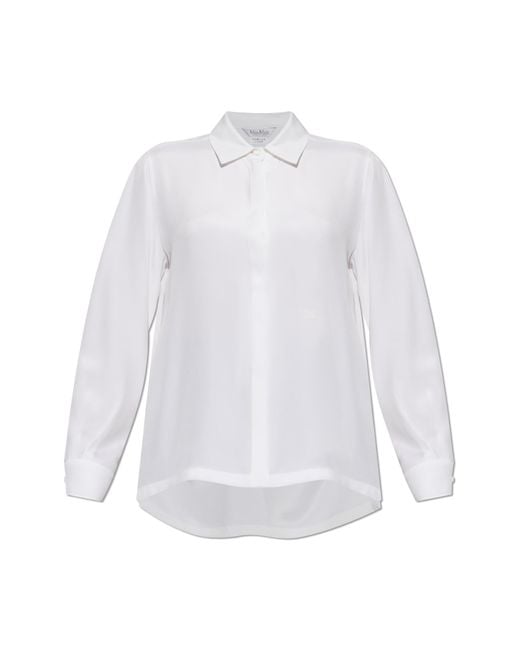 Max Mara White Silk Shirt 'Geranio'