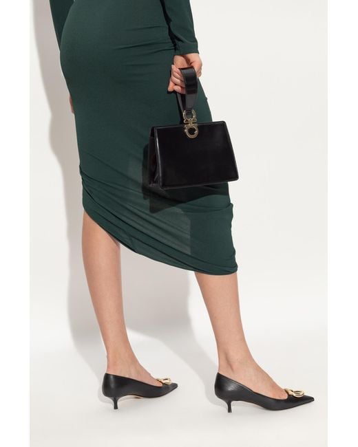 Ferragamo Black Handbag 'Gancini Mini'