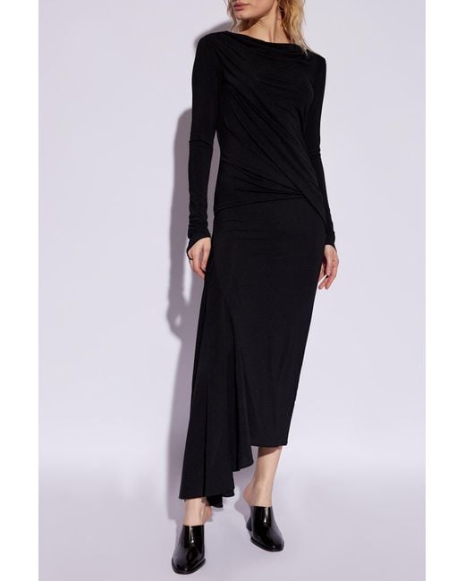 Givenchy Black Asymmetrical Dress With Ruching