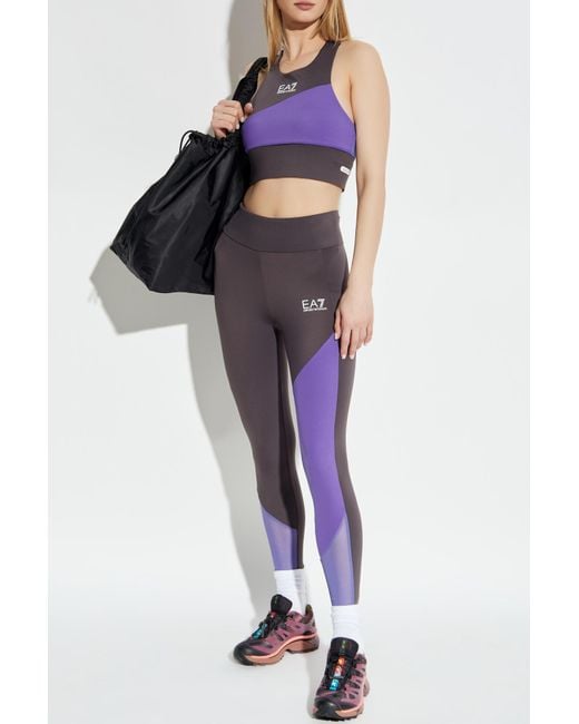 EA7 Purple Training Leggings