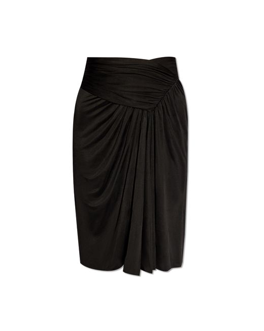 Saint Laurent Black Pencil Skirt With Pleats