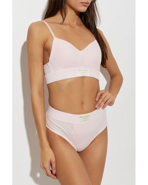 Palm Angels Pink Logo Bra