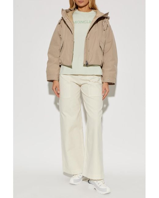 Moncler Natural Puffer Jacket With Hood 'Eucalyptus'