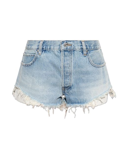 FRAME Blue Denim Shorts With A 'Vintage' Effect