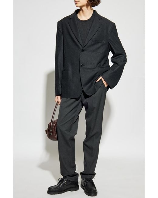 Lemaire Black Blazer With Open Lapels for men