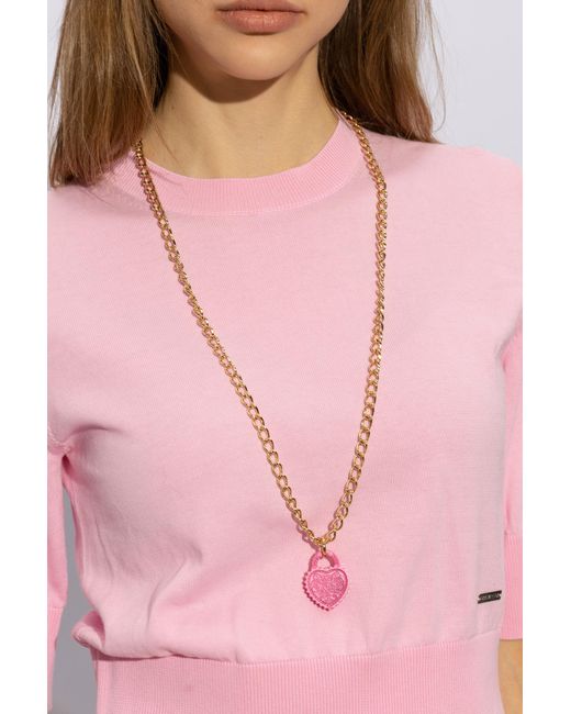 DSquared² Metallic Necklace With Charm,