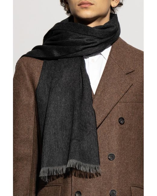 Ferragamo Black Cashmere Shawl for men