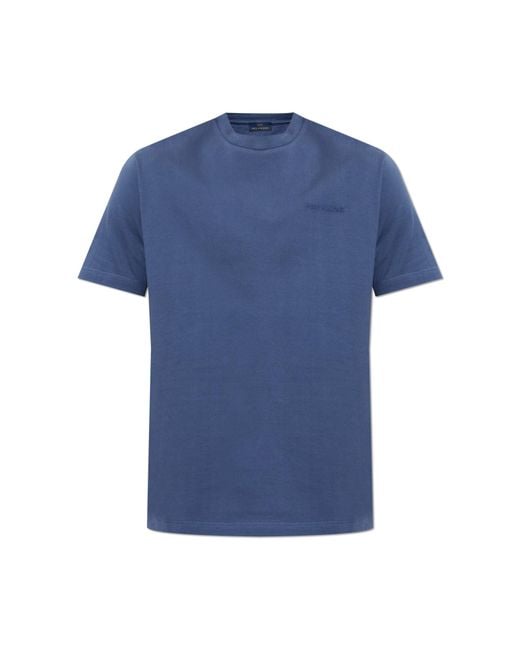 Paul & Shark Blue T-Shirt With Embroidered Logo for men
