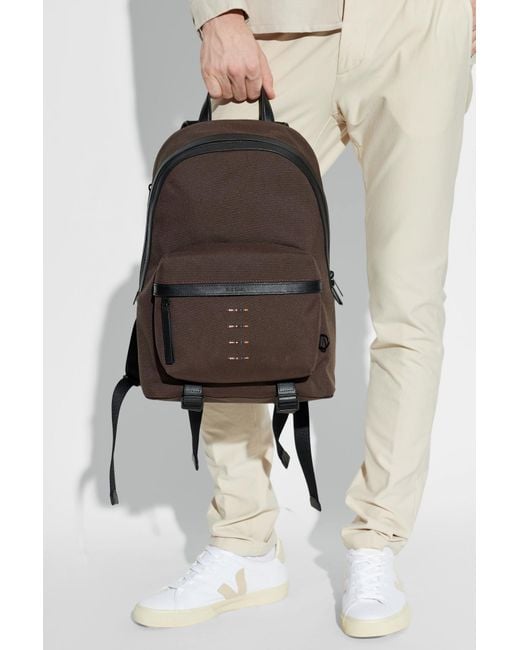 Paul Smith Brown Backpack With Logo for men