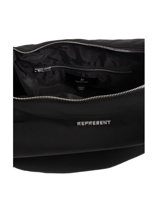 Represent Black Shoulder Bag With Logo for men
