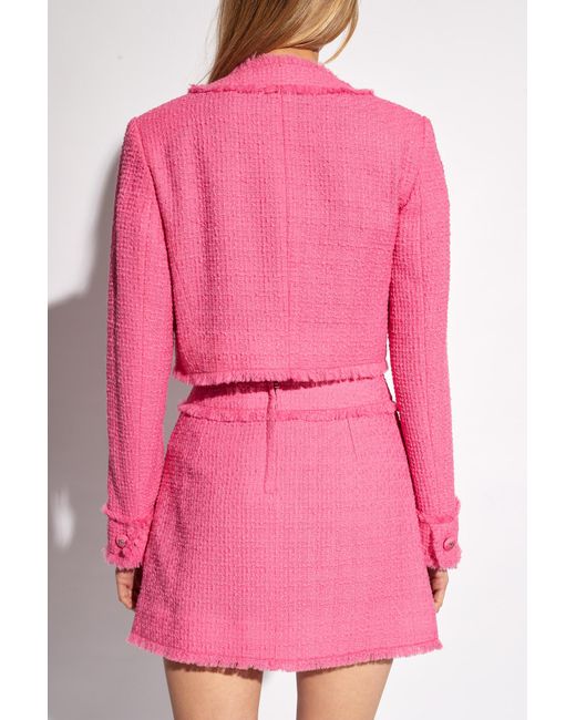 Dolce & Gabbana Pink Cropped Tweed Jacket,