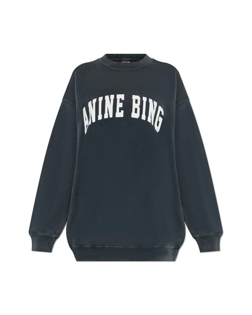 Anine Bing Logo Sweatshirt in Blue | Lyst UK