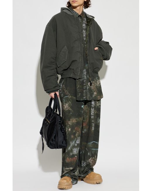 Balenciaga Gray Insulated Jacket With Hood for men