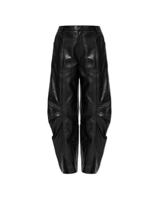 ROTATE BIRGER CHRISTENSEN Black Leather Trousers