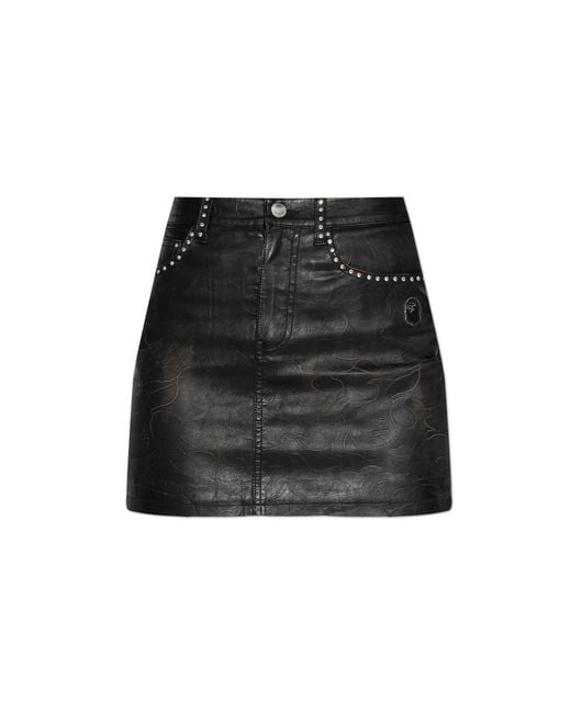 A Bathing Ape Black Eco-Leather Skirt