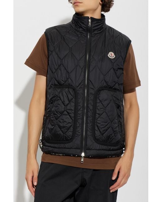 Moncler Black Reversible Down Vest for men