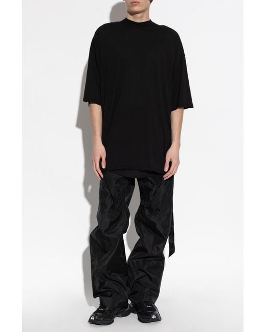 Rick Owens Black Trousers With Decorative Stripes for men