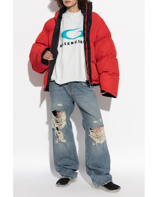 Balenciaga Red Reversible Puffer Jacket