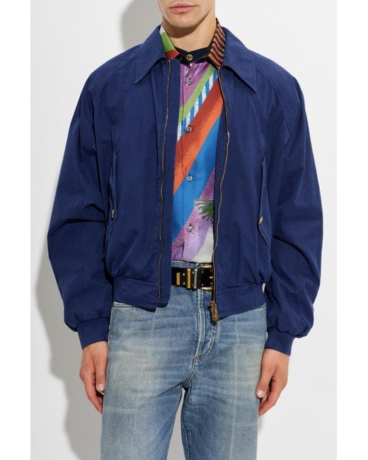 Versace Blue Cotton Jacket for men