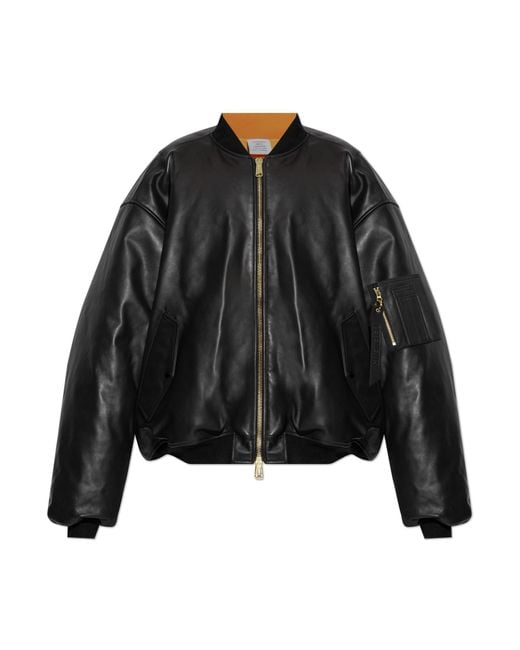 Vetements Black Leather Jacket for men
