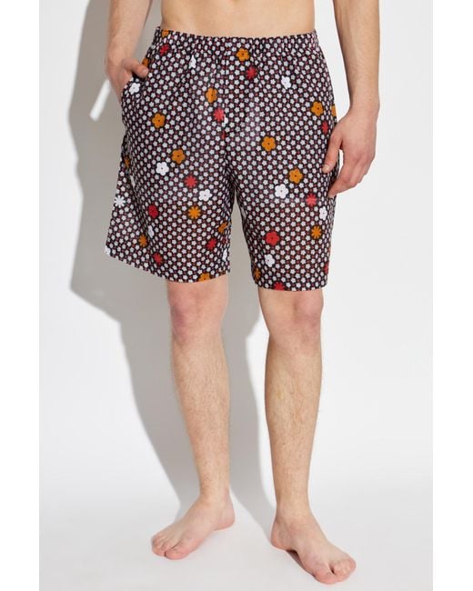 MM6 by Maison Margiela Red Shorts From The "Beachwear" Line for men