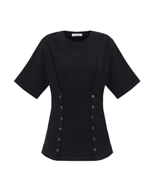 Lanvin Black T-Shirt With Applications