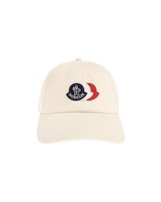 Moncler White Baseball Cap for men