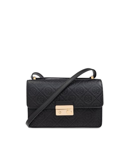 Tory Burch Blue Shoulder Bag 'T Monogram Pebble'